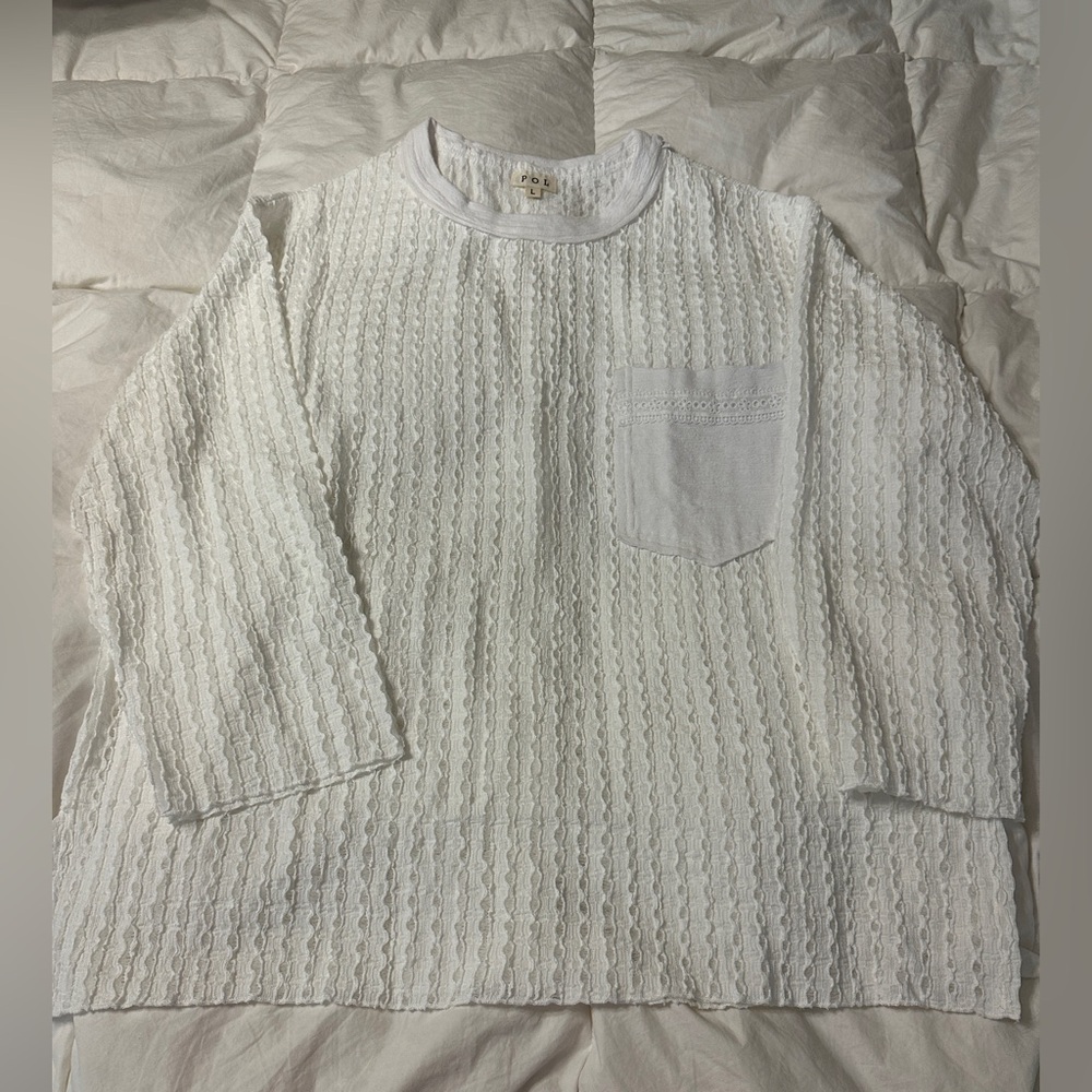 POL Ivory Her Kind Eyelets Crochet Eyelet Top - NWOT - Size L - Picture 4 of 12